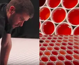 This artist placed 66.000 plastic cups of water next to each other and THIS is the result! Wow!