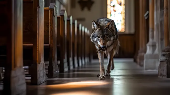 Lobo invade uma igreja - os fiéis não estavam preparados para o que aconteceu em seguida