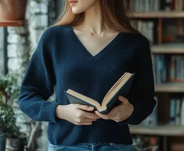Knitted Ribbed V-Neck Sweater: The Perfect Casual Sweater for Women This Fall and Winter