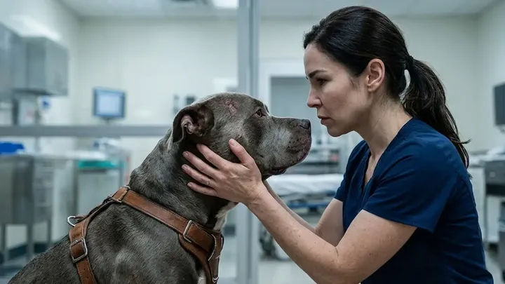 Das Personal erstarrt vor Schreck, als ein Pitbull das Krankenhaus betritt und dabei Folgendes bei sich trägt…
