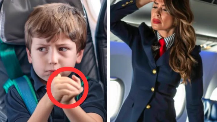 Boy Keeps Making Strange Hand Signals During Flight - When Stewardess Realizes Why, She Orders the Plane To Land