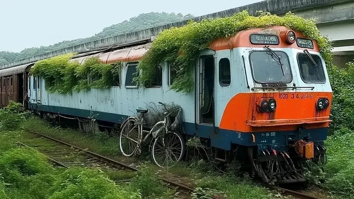 Una joven vive dentro de una vieja locomotora de tren, ¡pero espere a ver el interior!