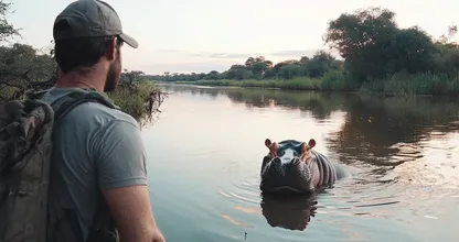 Hippo Approaches Man During Safari – You Won't Believe What He Did Next!