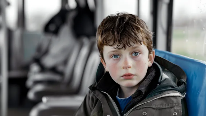 Een jongen ruikt iets vreemds in de schoolbus, kijkt één keer naar de chauffeur en belt 911