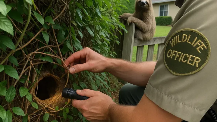Sloth Appears at Back Door Every Morning – What It’s Guarding Leaves Family Speechless