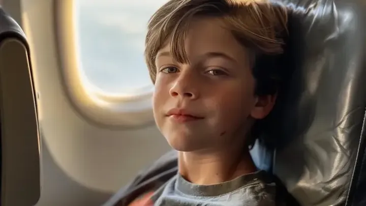 Menino continua fazendo sinais estranhos com as mãos durante o voo - quando a aeromoça percebe o motivo, ela ordena que o avião aterrisse