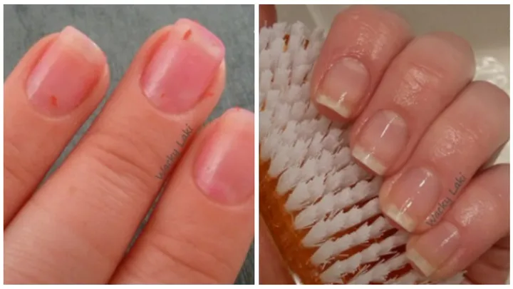 Ella pone pasta de dientes en sus uñas y el resultado es increíble