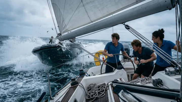Un velero se topa con piratas en alta mar, ¡pero la forma en que la tripulación se defiende los deja a todos boquiabiertos! 