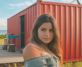 The outside looks like any old shipping container, but wait until you see the inside!