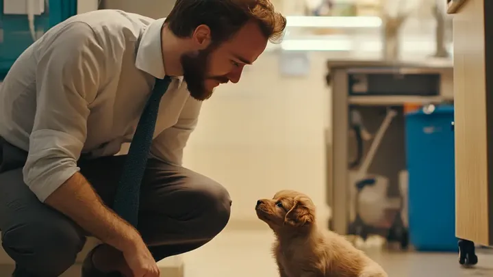 Puppy blokkeert spoorlijn, maar de echte reden dat hij niet kan bewegen breekt ieders hart