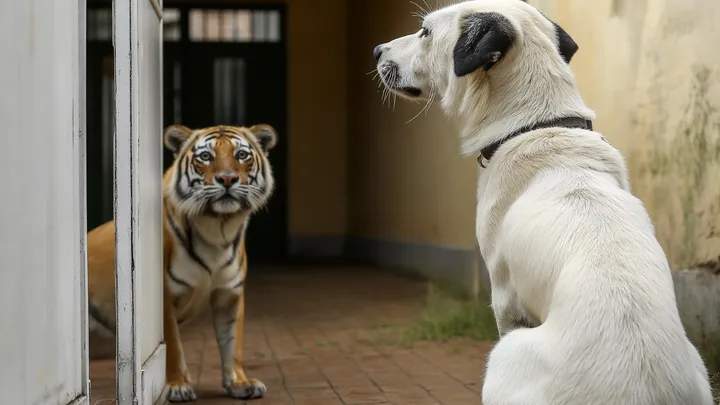 Cão cria 3 filhotes de tigre - anos depois, a tratadora do zoológico começa a chorar quando o tigre faz o inesperado