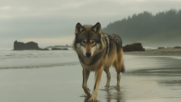 Frau folgt Wolf ins Meer, nachdem er sich ihr am Strand genähert hat - was sie fand, brach ihr das Herz
