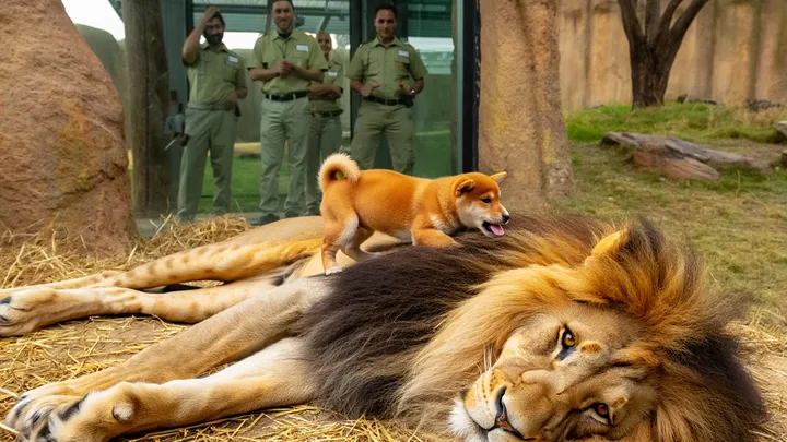Un cachorro se cuela en el recinto de los leones: ¡lo que graban los cuidadores del zoo es increíble!