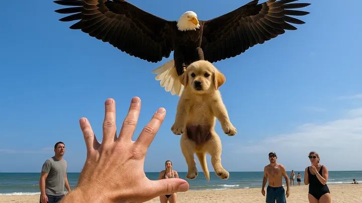 Eagle Snatches Puppy During Beach Walk — What Happens Next Leaves Onlookers Stunned