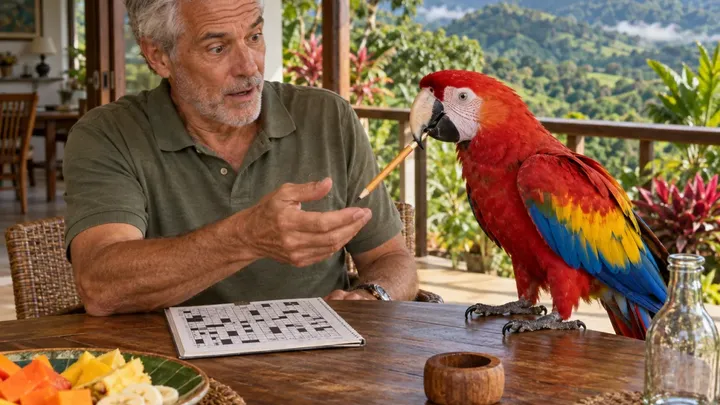 Ein Ara besucht jeden Tag den Balkon eines Mannes – dann sieht er, was der Vogel am Fuß trägt…