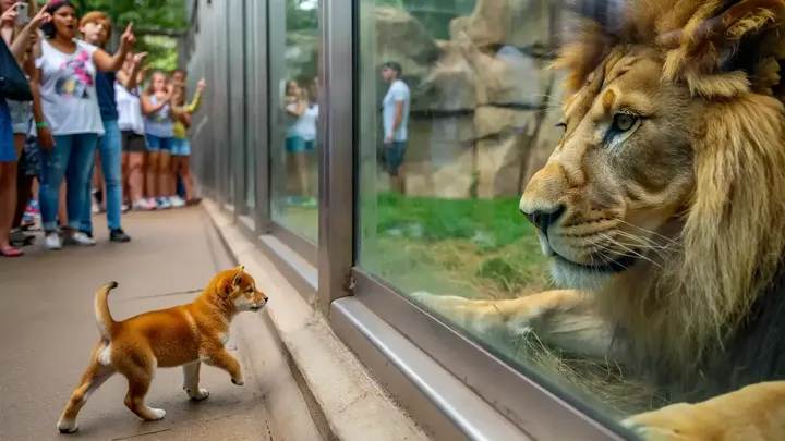 Filhote de cachorro cai no recinto dos leões – O que os tratadores do zoológico capturaram com a câmera é inacreditável!