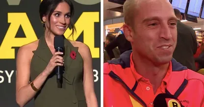 Rolstoelbasketballer Jelle van der Steen steelt kusje van Meghan Markle