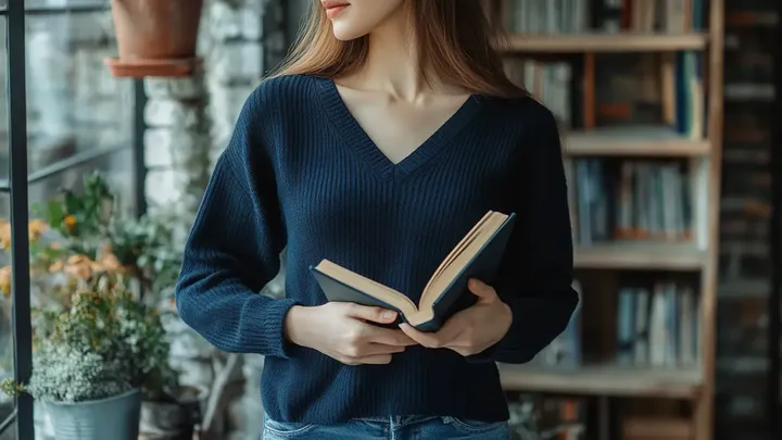 Knitted Ribbed V-Neck Sweater: The Perfect Casual Sweater for Women This Fall and Winter