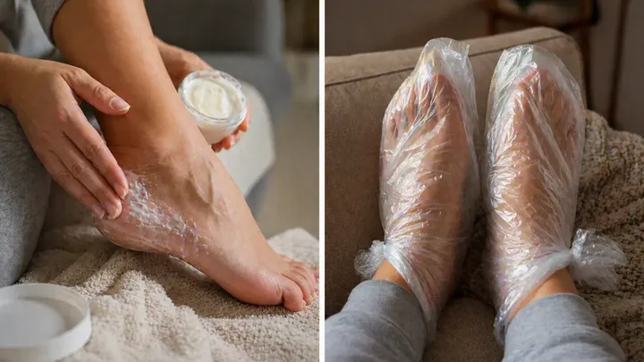 Le remède ultime contre la sécheresse des pieds consiste à mettre des sacs en plastique sur les pieds - voici comment cela fonctionne