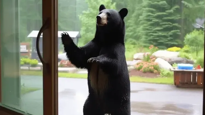 Urso acena para a família todas as manhãs - um dia, o pai faz uma descoberta chocante