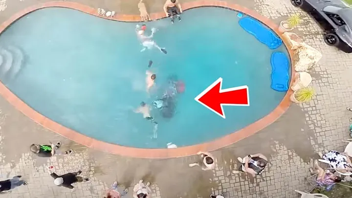 Inappropriate moments caught on camera by a drone