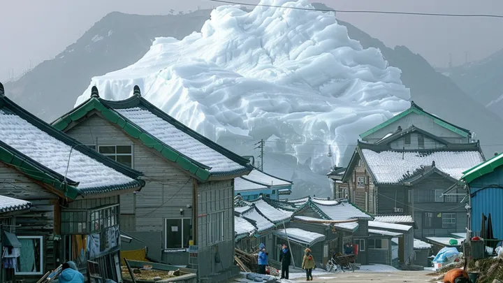 氷山が村の近くを危険なほど漂流 - 住民は氷山に何があるのか見て青ざめます。