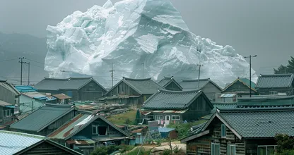 Iceberg Drifts Dangerously Close to Village - Locals Turn Pale When They See What’s on It