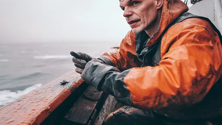 Urso polar tenta chamar a atenção de um navio de pesca. Quando a tripulação percebe o motivo, eles baixam um navio de resgate
