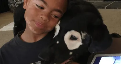 LIEF: jongen vliegt 3000 kilometer om hond met dezelfde huidaandoening te ontmoeten..