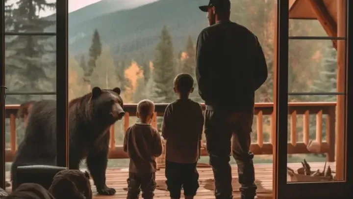 Urso acena para a família todas as manhãs - um dia, o pai faz uma descoberta chocante