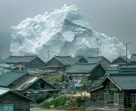 Iceberg Drifts Dangerously Close to Village - Locals Turn Pale When They See What’s on It