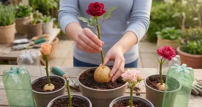 Ze stak een rozenstengel in een aardappel en het resultaat verraste ons - hier is waarom ze het deed en hoe het jou kan helpen