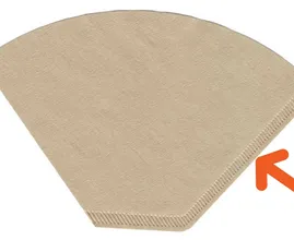 Hier hoor je dat randje aan het koffiefilter eigenlijk voor te gebruiken