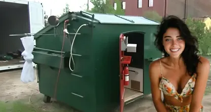 Sie werden nicht glauben, wie diese junge Frau einen Müllcontainer in ein kleines Haus verwandelt hat - das Innere wird Sie überraschen!