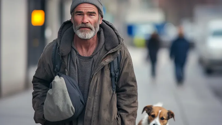 Homem sem-teto e seu cachorro ouvem um grito - o que acontece em seguida muda sua vida para sempre!
