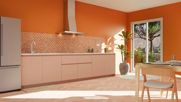 Terracotta en ruimte in de keuken