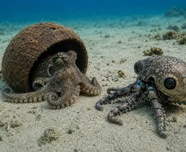 Cientistas colocam este polvo robô ao lado de um polvo-coco - então algo bizarro aconteceu...