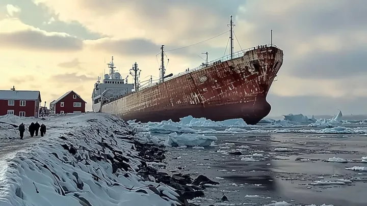 Ein verlassenes Schiff treibt gefährlich nahe an einem Dorf - ein Mann wird blass, als er sieht, was sich auf dem Schiff befindet