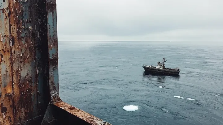 Un barco abandonado flota peligrosamente cerca de un pueblo - Un hombre palidece al ver lo que hay en él