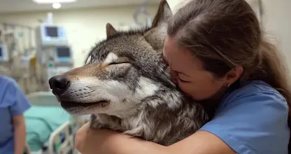 Wolf Breaks Into Hospital - Nurse Brought to Tears by What It Carries in Its Mouth