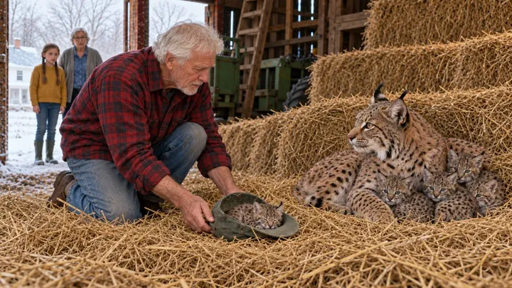 Il nonno trova dei gattini nel suo fienile – poi il veterinario alza lo sguardo verso il fienile e impallidisce