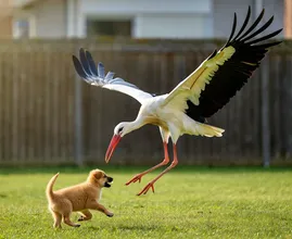 Storch schnappt sich Welpen aus dem Garten – Was die Nachbarn entdecken, wird dich umhauen!