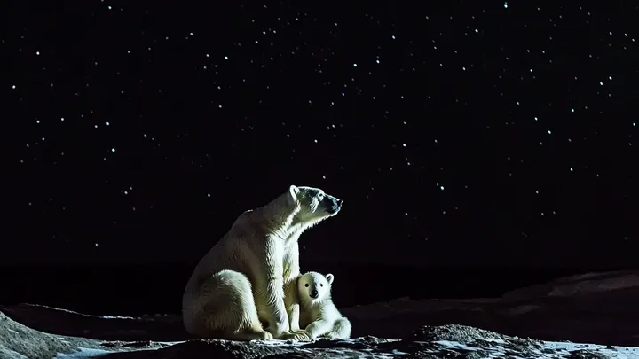 Er dachte, er sei allein auf dem Eis - bis ein riesiger Eisbär auftauchte
