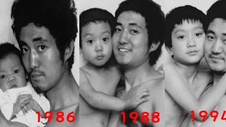 Dad and son take the same picture every year for 27 years and the final one is particularly moving