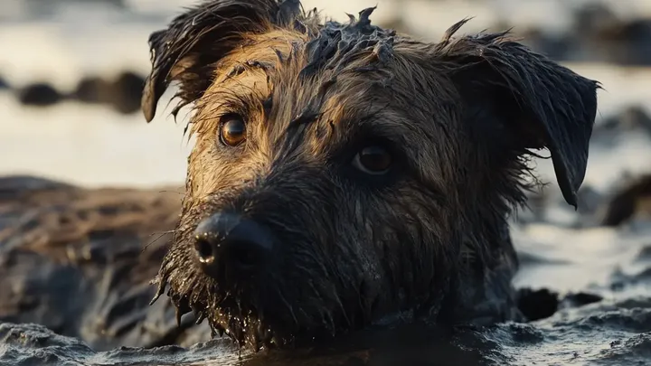 Hund steckt in Schlammpfütze fest. Retter ist fassungslos, als er sieht, was sich unter dem Hund versteckt