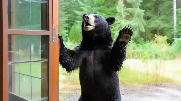 Urso acena para a família todas as manhãs - um dia, o pai faz uma descoberta chocante