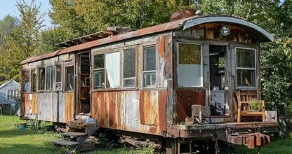 Dieser ältere Mann lebt in einem verlassenen Eisenbahnwaggon – aber warten Sie, bis Sie das Innere sehen