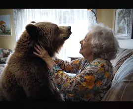 This Elderly Lady Lives Together With a Brown Bear