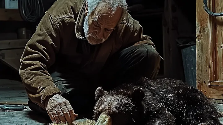 Un uomo trova un cucciolo d'orso sull'orlo del congelamento, ma quello che nascondeva sotto la pancia è incredibile!