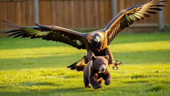Un'aquila strappa un cucciolo d'orso dal cortile: quello che scoprono i vicini vi lascerà a bocca aperta!